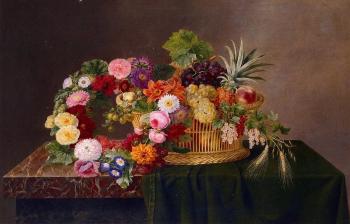 Johan Laurentz Jensen : Still Life with a Basket of Fruit